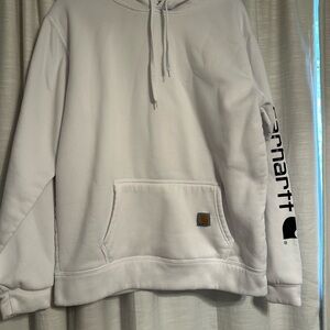 Carhartt White Sweatshirt Relaxed Fit Drawstring Hood